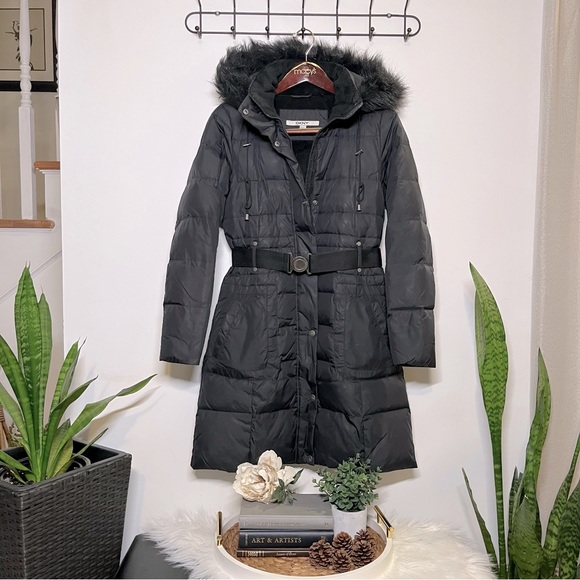 DKNY Down-filled Coat, Black, XS - Picture 1 of 13